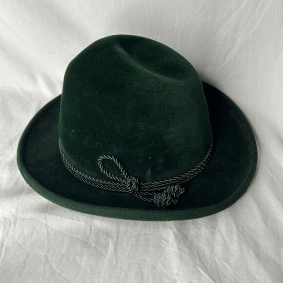 Trachtengeschäft Ernst Licht Miesbacher Hat Green Velour Rope Band West Germany